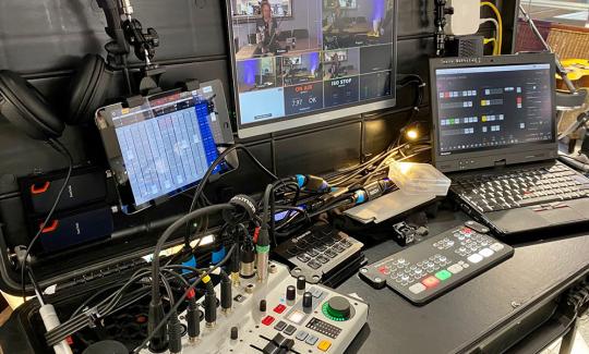 Videodreh für Livesendung mit Live Audio.